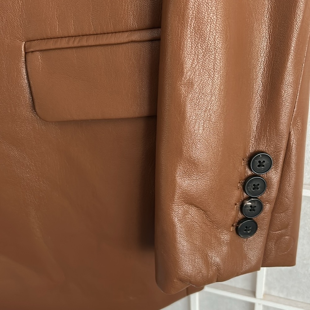 Zara Chestnut Faux Leather Jacket - Picture 2 of 5